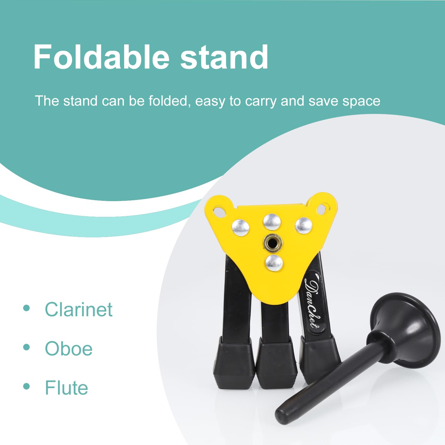 Danchet Portable Foldable Tripod Stand for Clarinet, Flute and Oboe