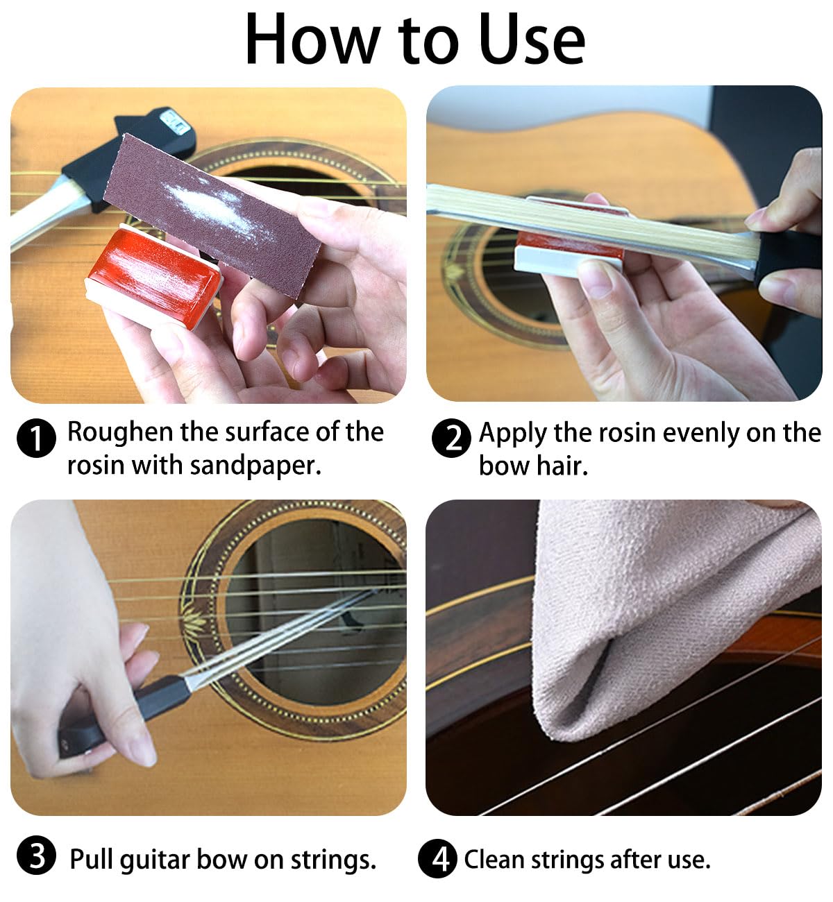 Guitar Bow – Makes Your Guitar a Cello/Violin – 2-in-1 Bow and Pick Fun and Creative Tools for Acoustic Guitar Steel Stringed Instrument