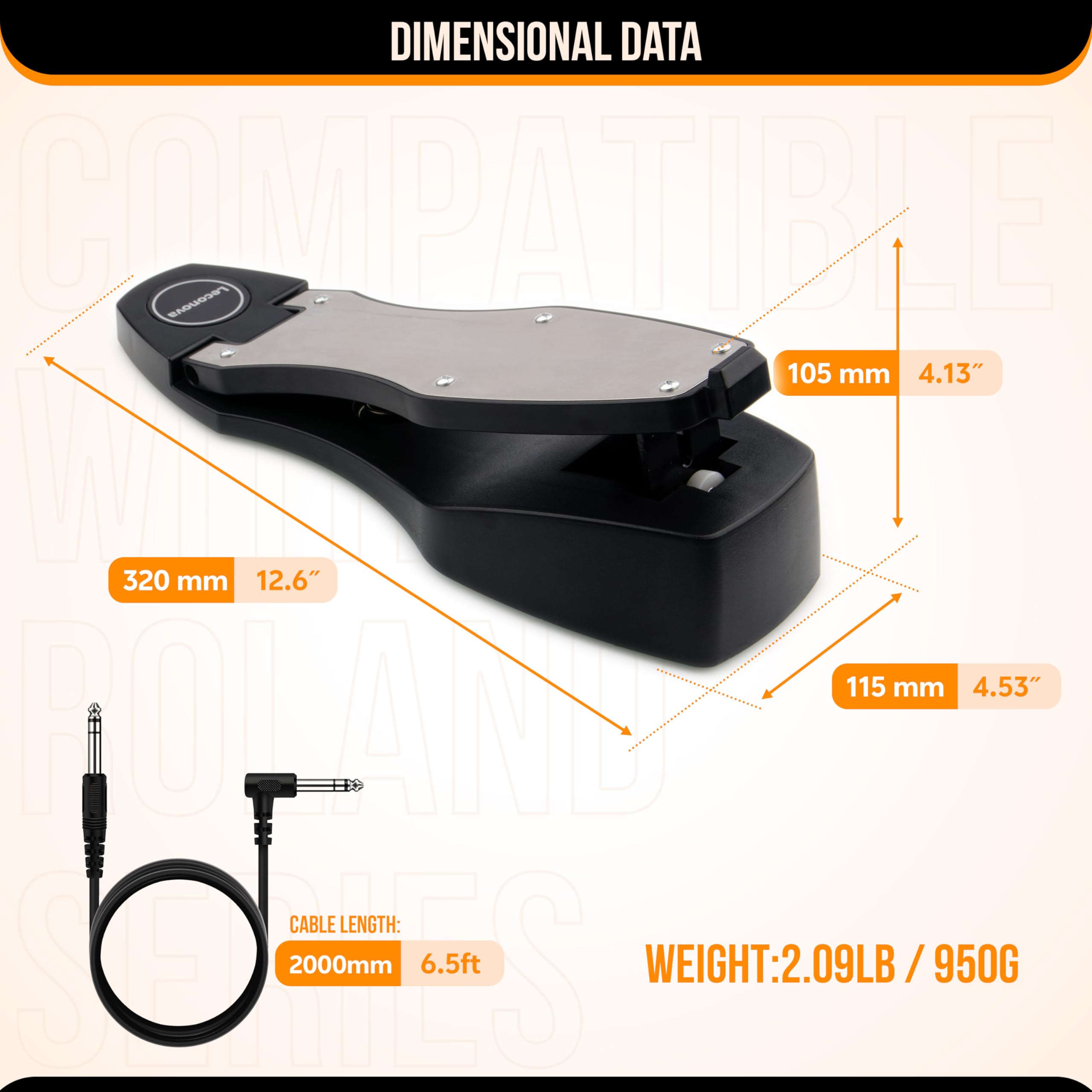 Leconova Heavy-Duty Hi-Hat Pedal Compatible with Roland FD-8
