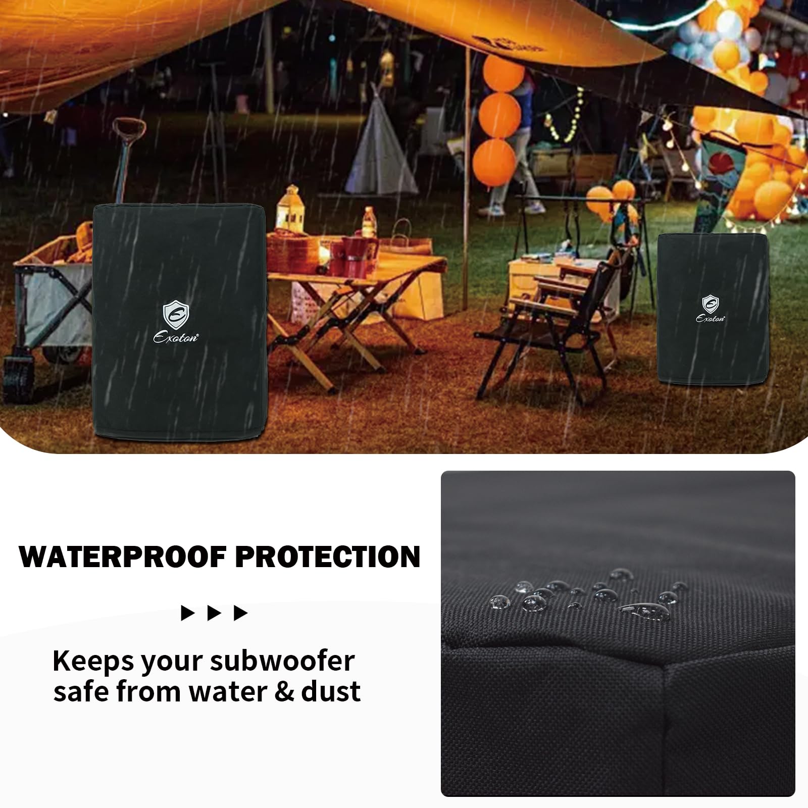 EXOTON Protective Cover for S-1203 Subwoofer,600D Oxford Cloth, Waterproof, Scratch-Resistant, Durable