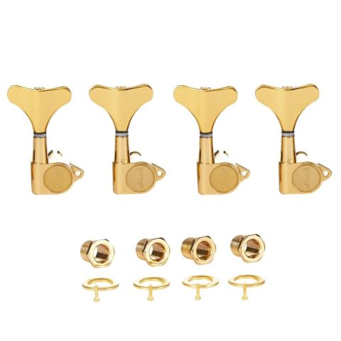 KAISH 4 String 18:1 Sealed Bass Tuners Bass Guitar Tuning Keys Tuning Machine Heads for Ibanez/Yamaha Style Acoustic/Electric Bass Gold