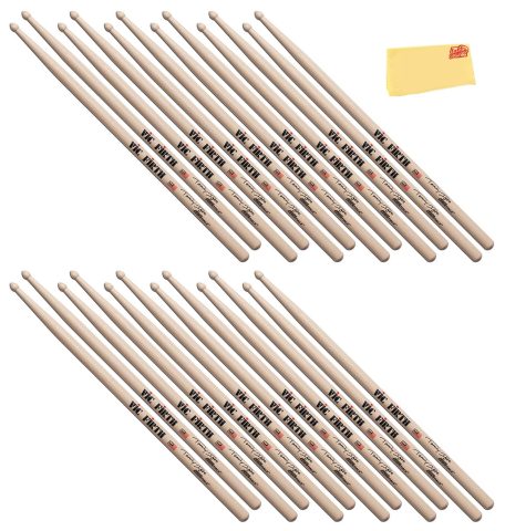 Vic Firth STI Signature Series Tommy Igoe Drumsticks – 12-Pack Bundle with Austin Bazaar Polishing Cloth