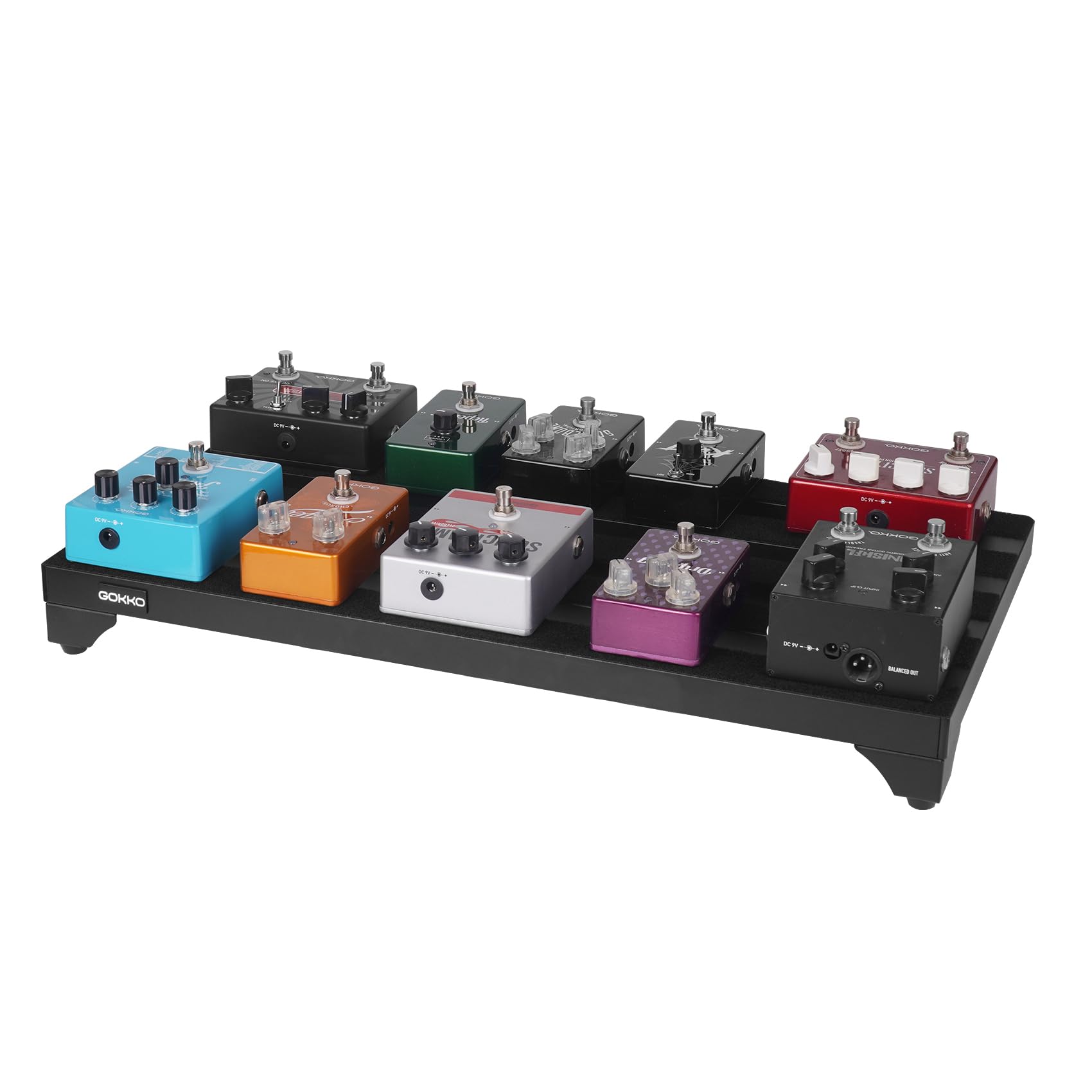 GOKKO Guitar Pedal Board 22″ x 12.5″ Aluminum Alloy Pedalboard with Case