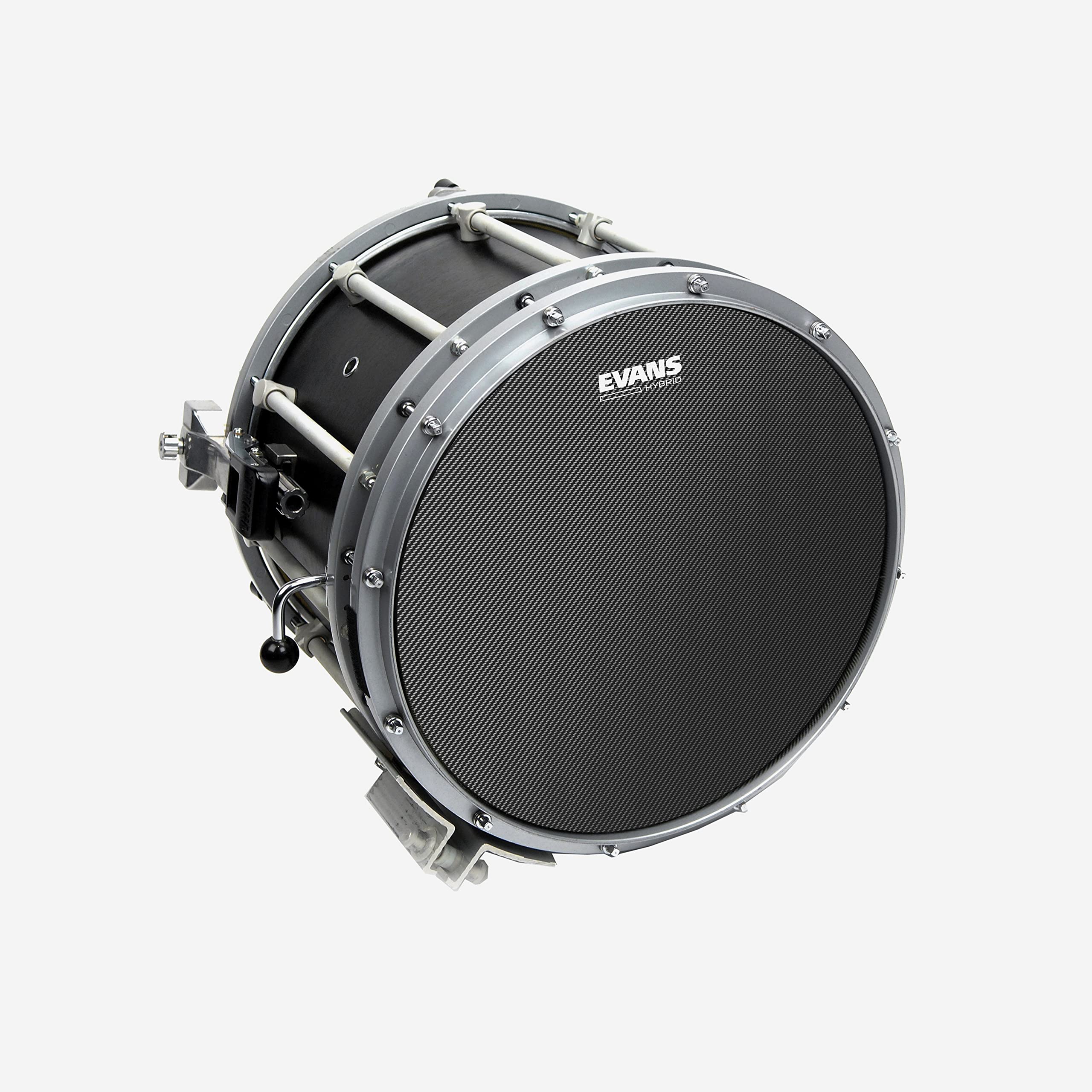 Evans Hybrid Drumhead – Hybrid Marching Snare Drum Head – For Sensitivity, Dynamic Range – Enhances Projection, Durability – Grey, 14 Inch
