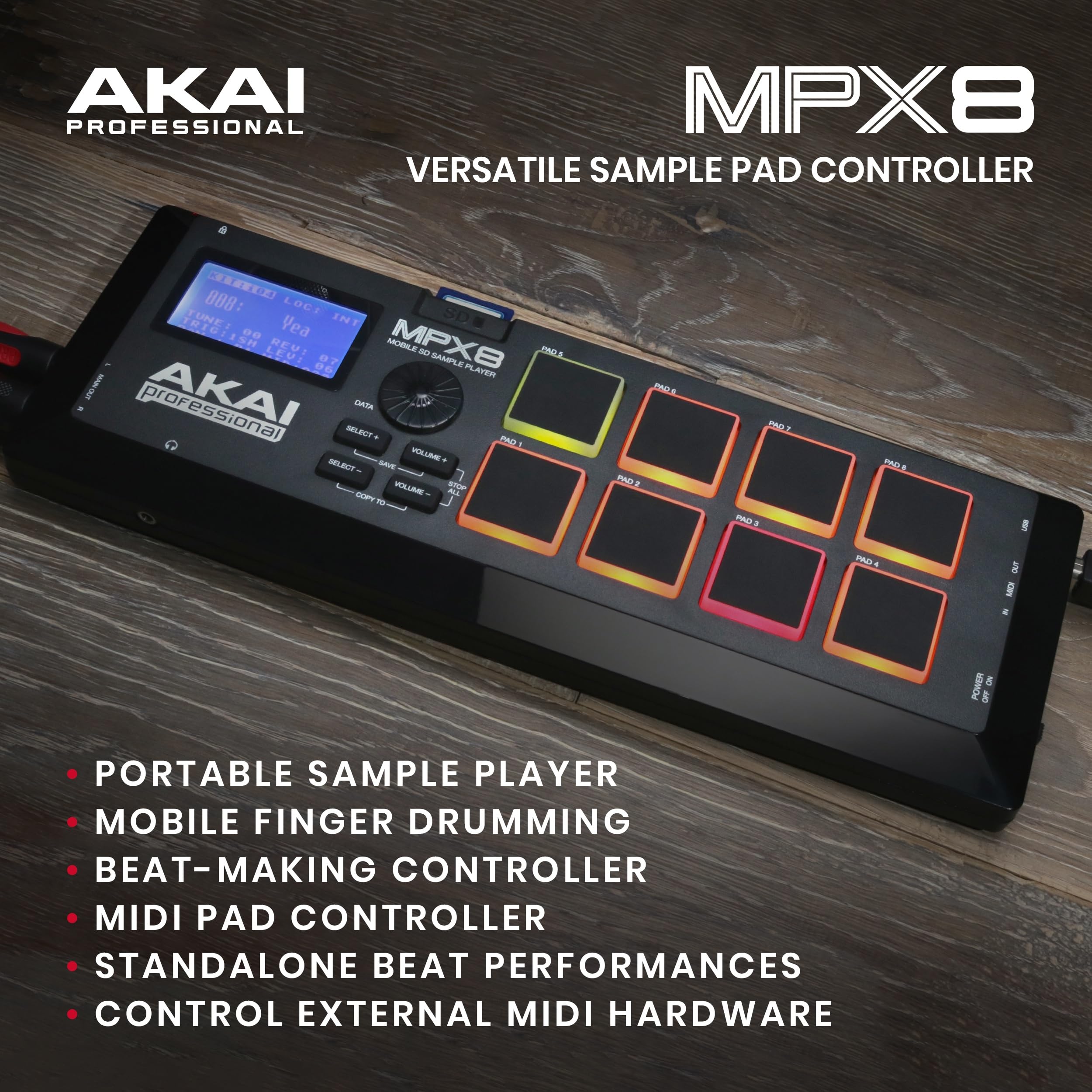 Akai Professional MPX8 USB MIDI Sample Pad Controller