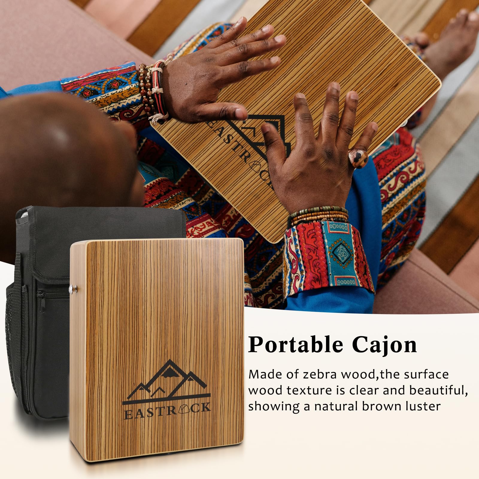 EASTROCK Portable Cajones Beat Box Hand Drum Cajon