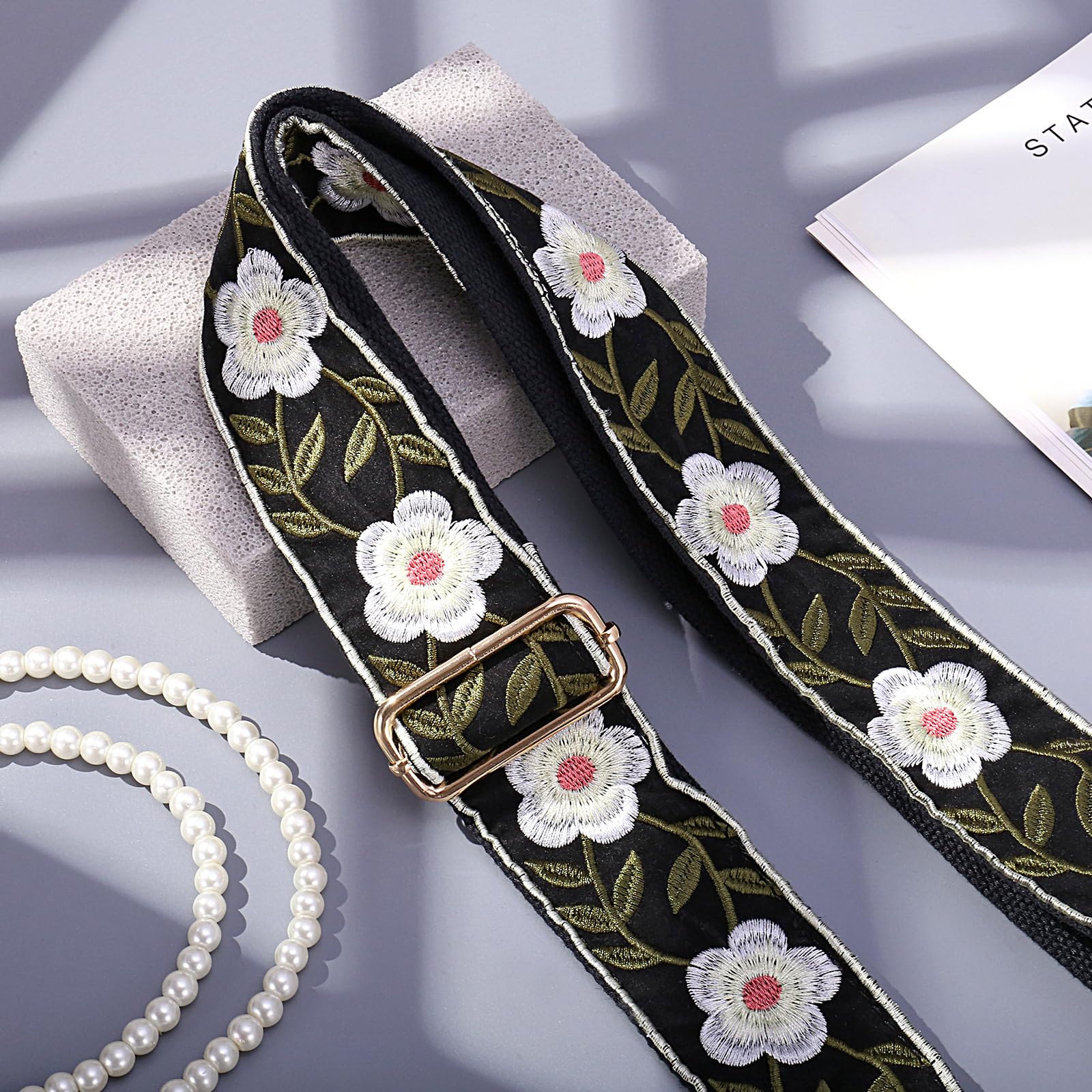 MIRIFRIGE Wide Embroidery Purse strap Replacement Crossbody Bag Strap