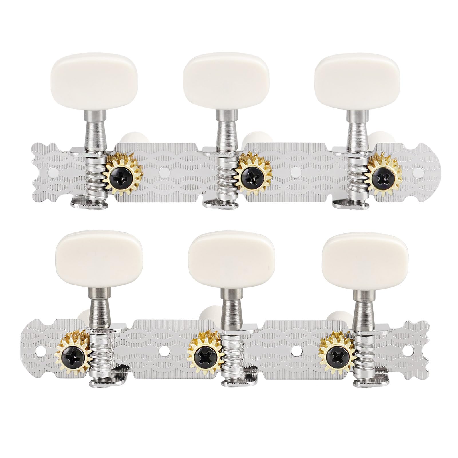 Classical Guitar 3L3R Tuning Pegs Keys Machine Heads DIY Set White Button