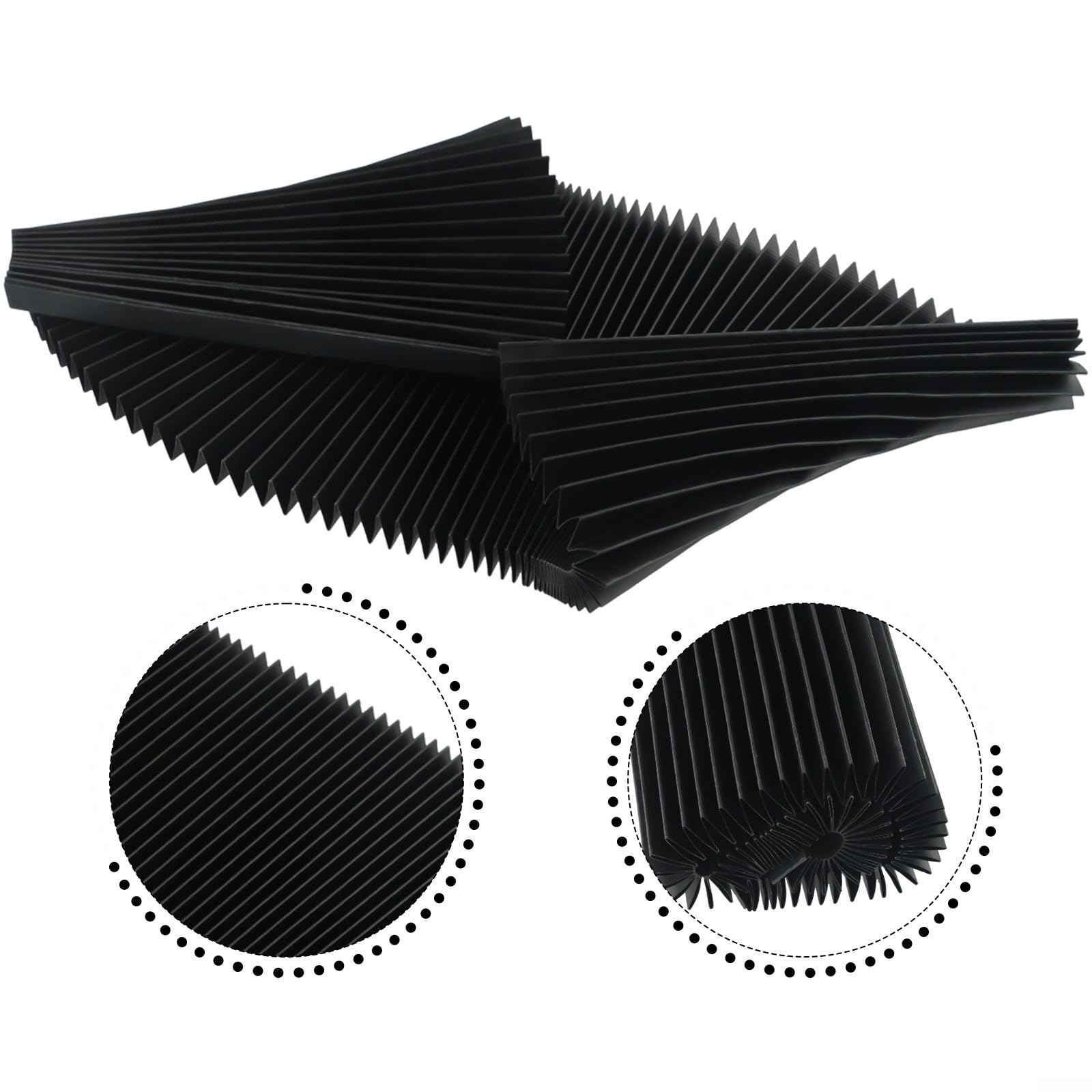 CNC Machine Accordion Cover, Accordion Way Cover Protective, Rubber Flexible Cover Milling Machine 3-proof Cloth Protective, Flat Bellows Cover, L 1500MM* H 15mm (Width 200mm)