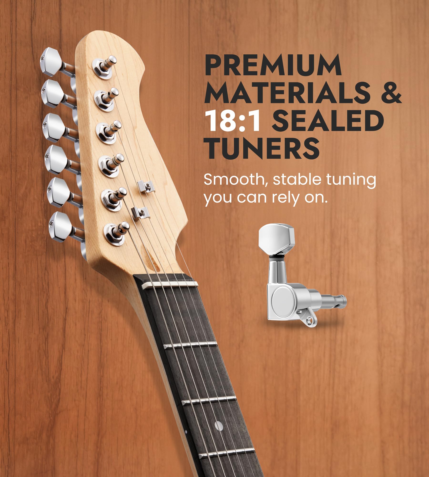 Tostar DIY Electric Guitar Kit, Solderless, Multi Sanded Polished Body, ST