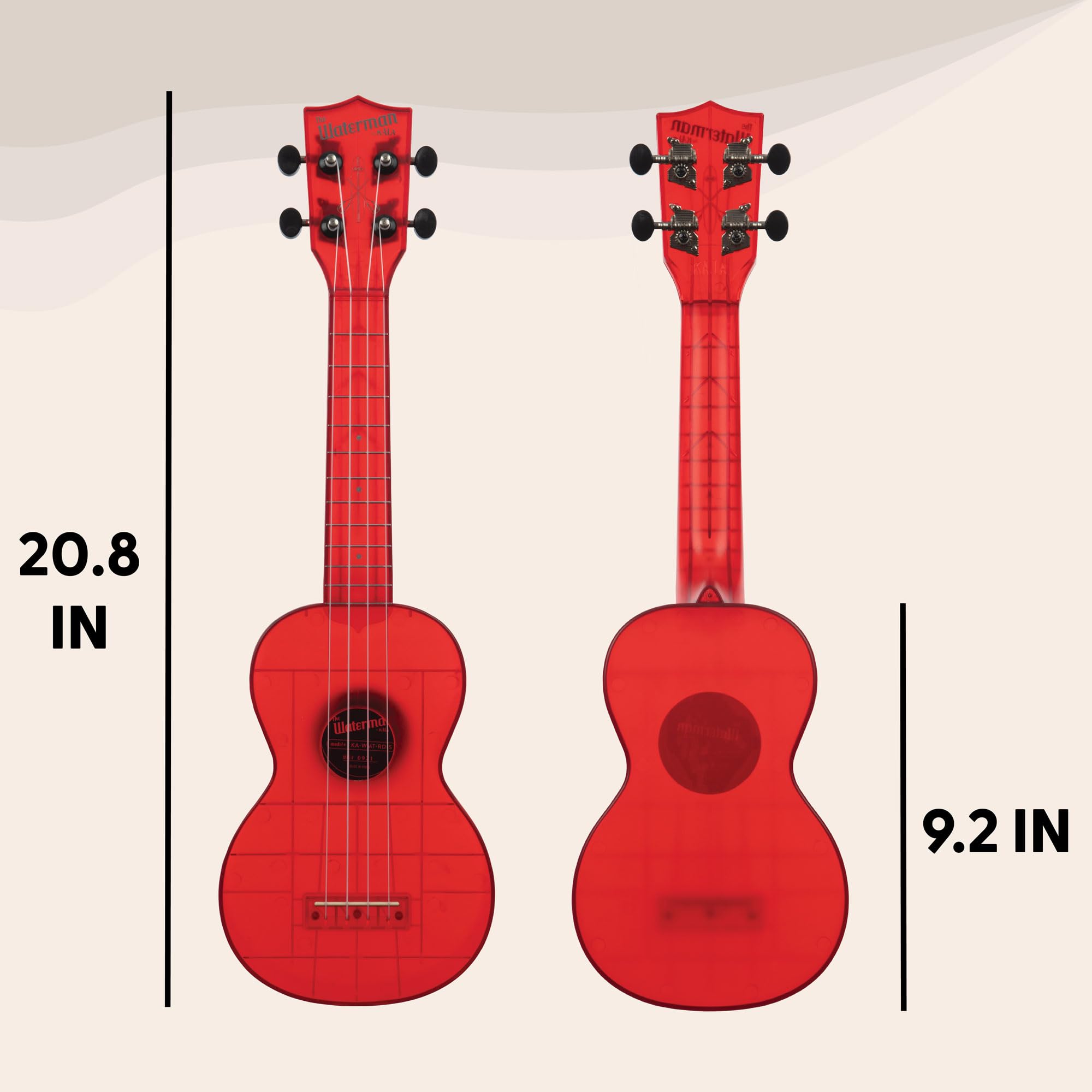 Kala KA-WMT Soprano Waterman Ukulele – Maritime Red Transparent