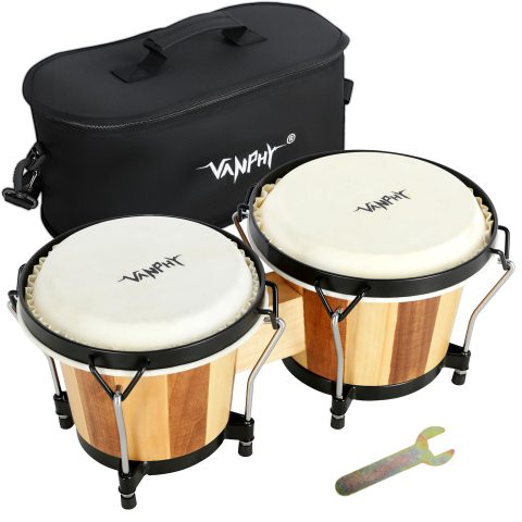 VANPHY Bongo Drum 6” and 7” Set for Adults Beginners Professionals Stripe