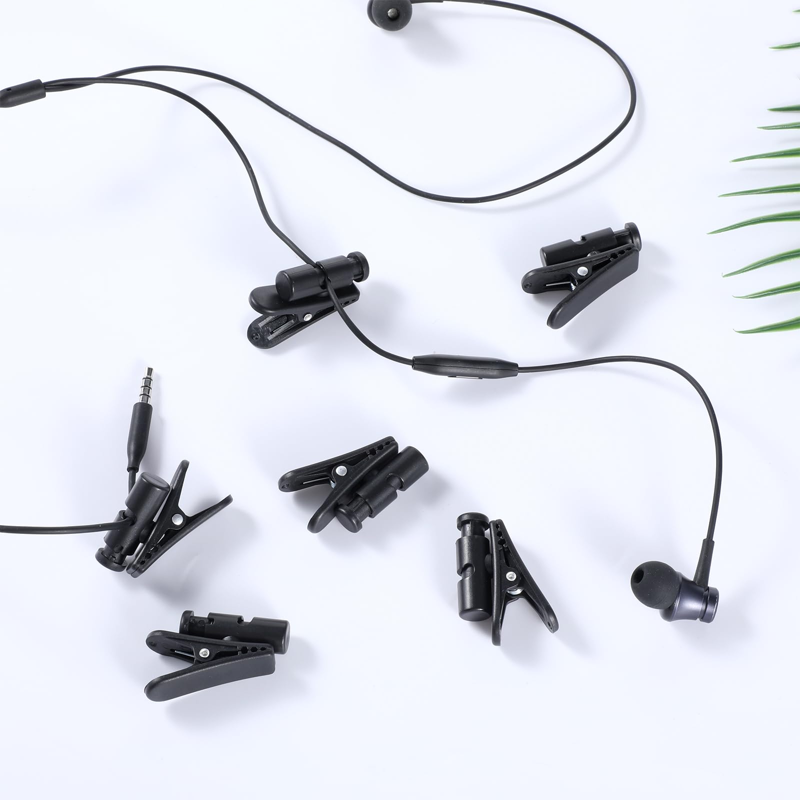6 PCS Headphone Clips, Black Headset Wire Clip for 2-4mm Cables