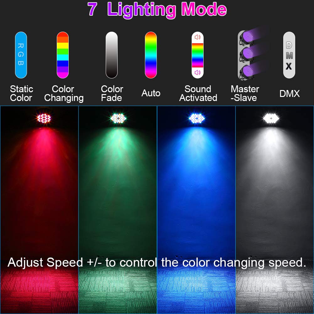 Litake Stage Lights Par Lights DJ Party Light Corded RGB 36 LED with DMX Controller Sound Activated Remote Control DJ Uplights for Events Wedding Party Club Bar Dance Gratulation Stage Lighting 12 PCS