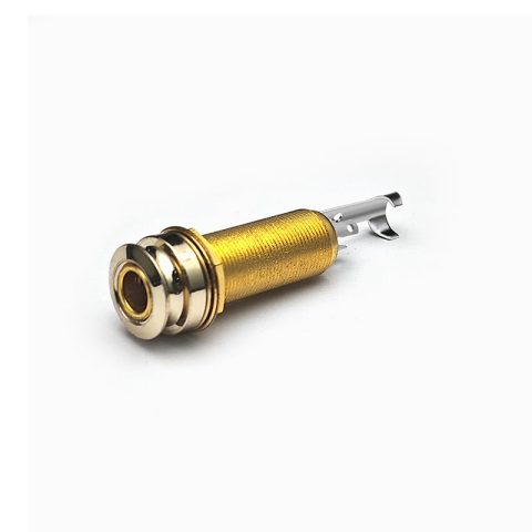 SAPHUE Brass Electric Guitar Bass 1/4Inch Barrel Jack Equalizer Pickup 6.35 Cylinder Input/Output SocketMono Active Long Threaded Jack Socket Guitar Parts & Accessories (Gold, 44.5x16cm)