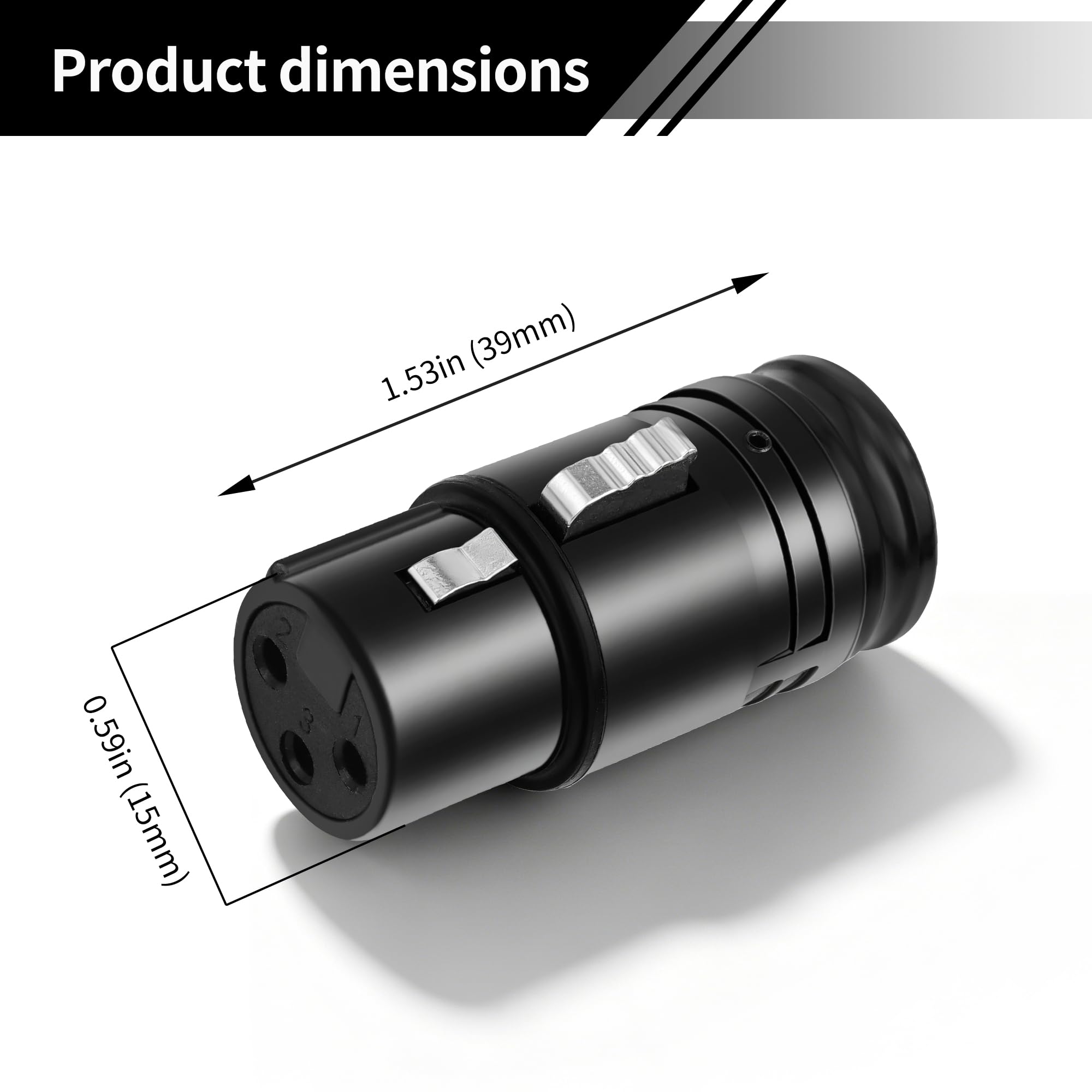 Kinweistex XLR Right Angle Adapter 3 Pin 90 Degree Rotatable XLR Female Connector for DIY Microphone Audio Cable 4PCS
