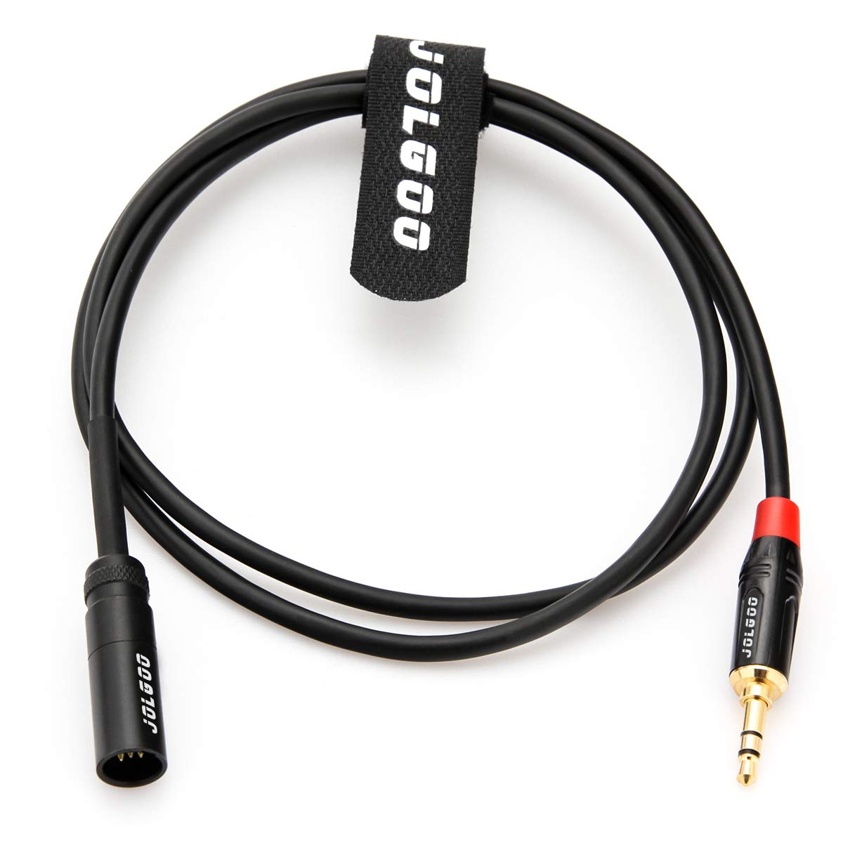 JOLGOO Mini XLR Male to 3.5mm Stereo Audio Plug Cable, 3-pin Mini XLR Male to 1/8″ TRS Plug Cable, for BMPCC 4K Camera Video Assist 4K Sharp 8K, 3.3 Feet
