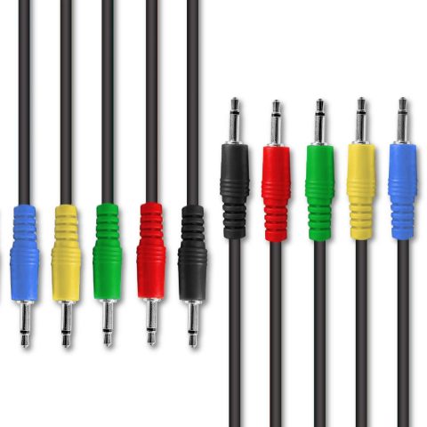 Augioth 3.5mm TS Patch Cables 6 inch 5 Pack 15 cm 6 inch