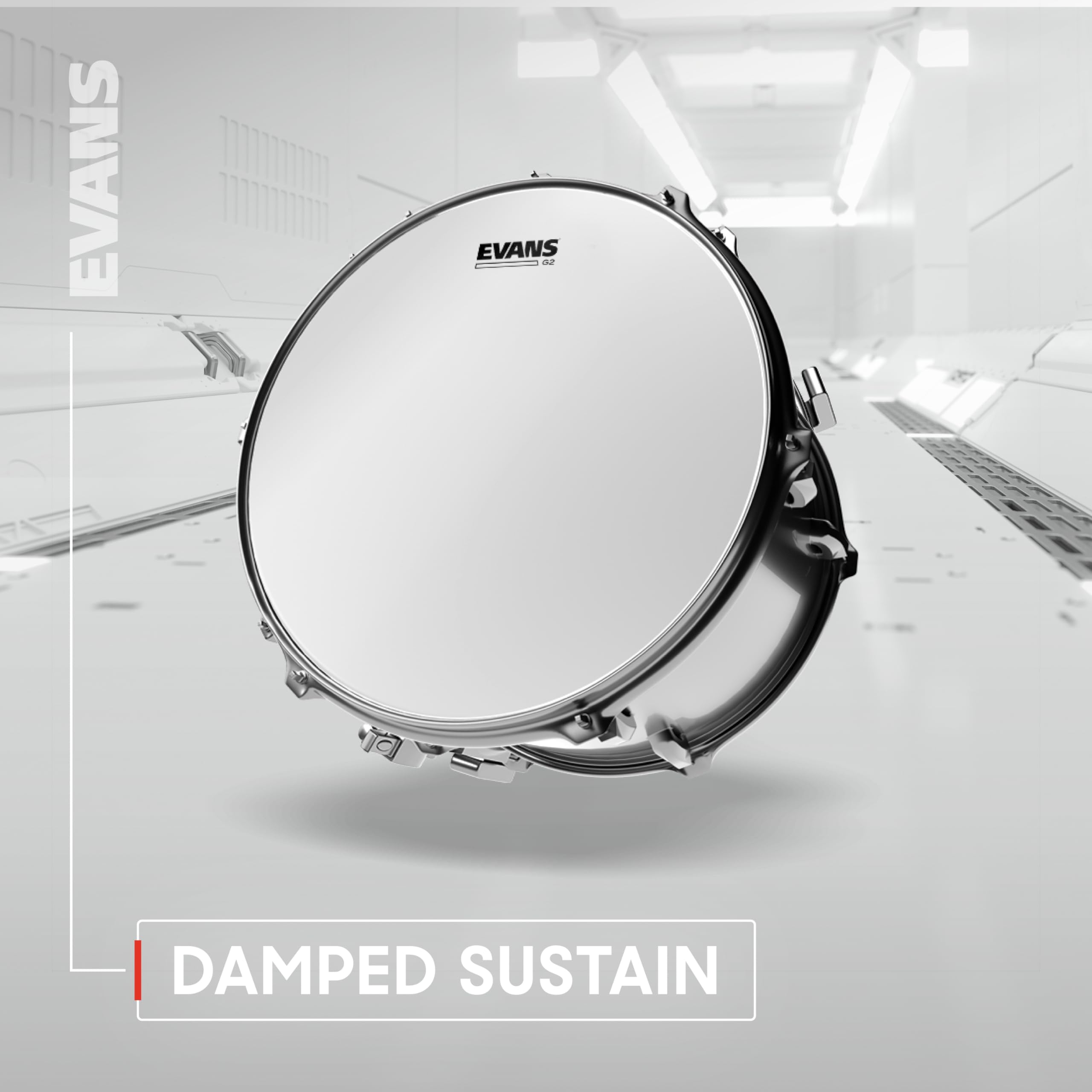Evans Drum Heads – G2 Clear Rock Pack (10″, 12″, 16″) with 14″ HD Dry Snare Batter