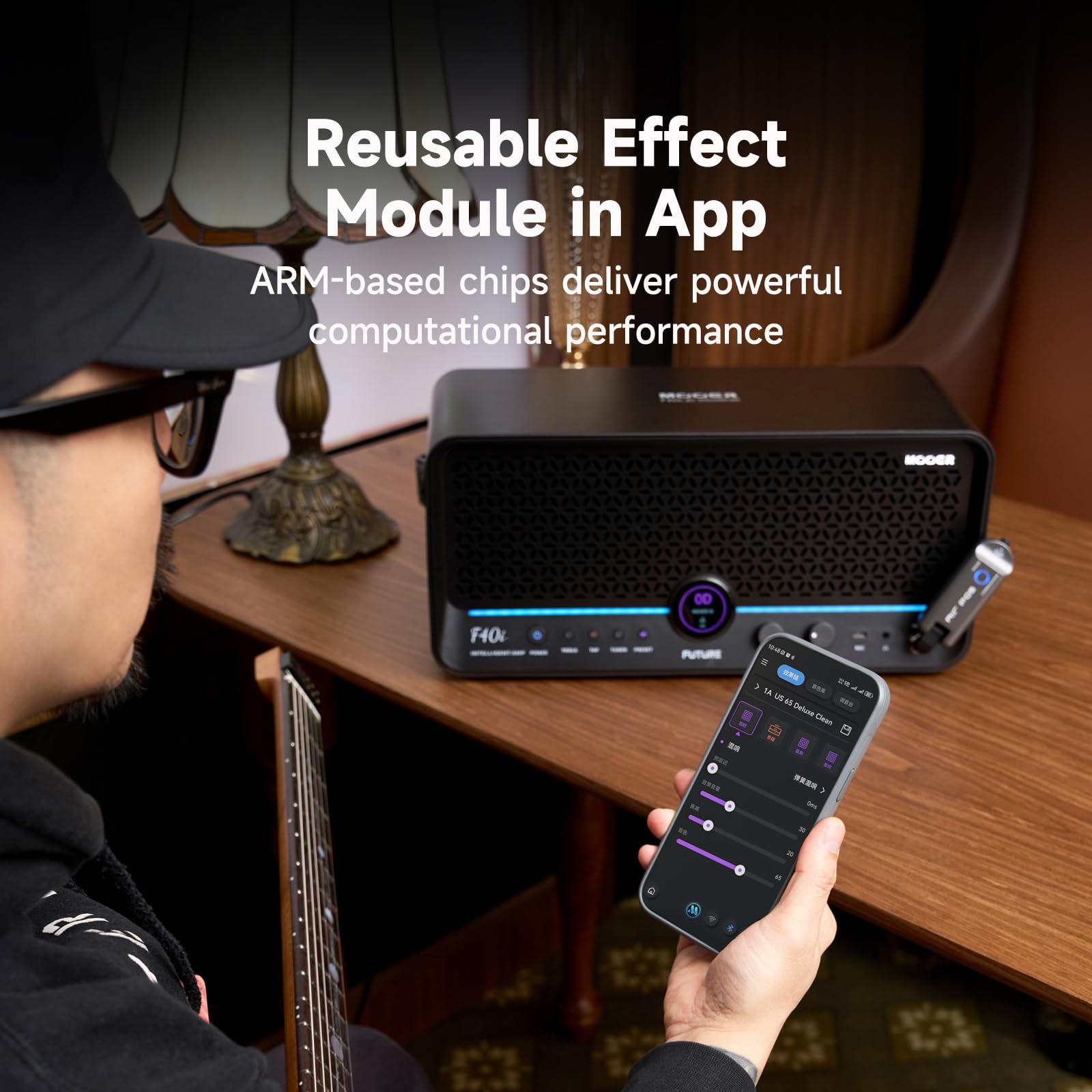 MOOER F40i Smart Guitar Amp 40W Touching Screen, MOOER AI, Voice Effects