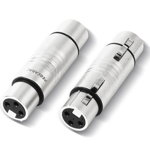 2 Pack XLR 3-Pin Female to XLR Female Adapter, Gender Changer Connectors