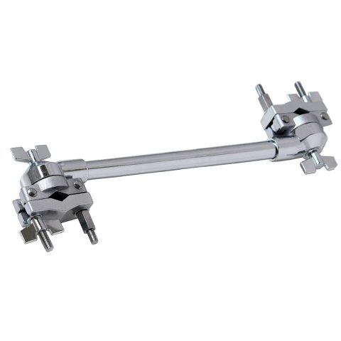 TUOREN Dual Drum Clamp 360° Rotating Double Multi-Clamp with Extended Connecting Rod, Percussion Mounting Bracket Long