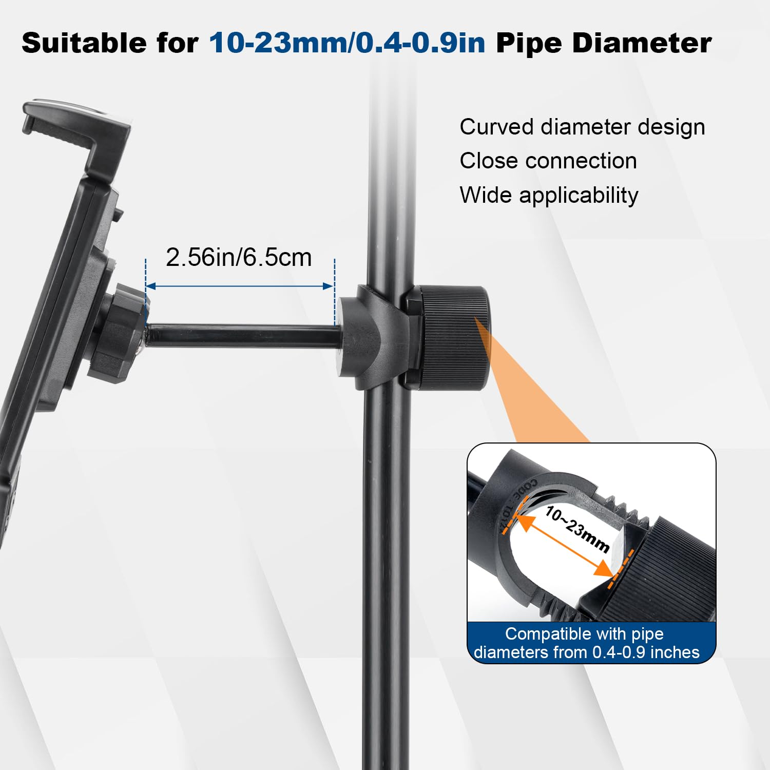 koolehaoda Tablet Mount Holder for Mic Stand, Adjustable 4.7″-12.9″