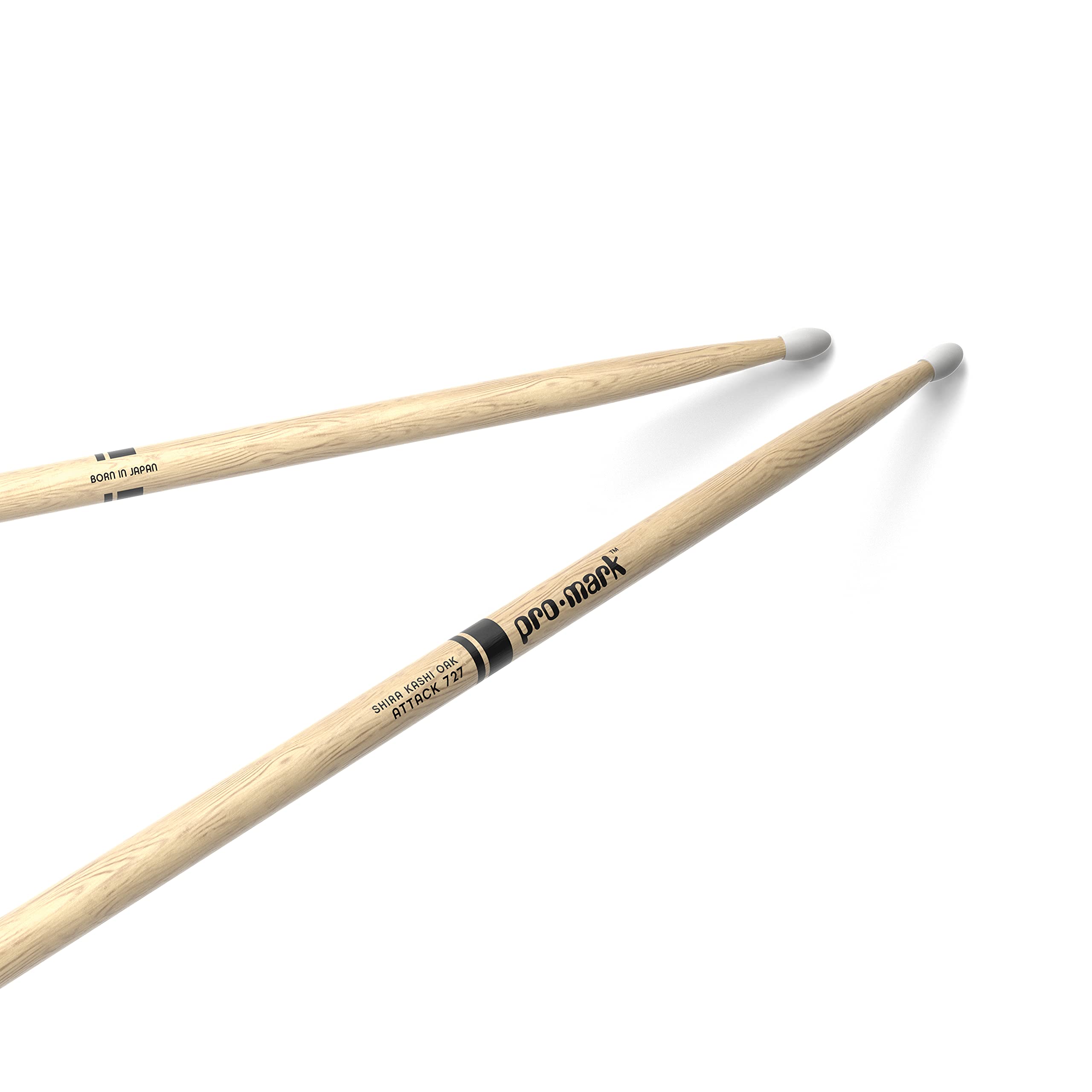 ProMark Drum Sticks – Classic Attack 727 Shira Kashi Oak Drumsticks, Oval Nylon Tip, One Pair