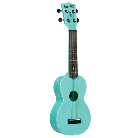 Kala Recycled Soprano Waterman Ukulele Durable, Travel-Ready Instrument – Glow-in-the-Dark Aqua Mist