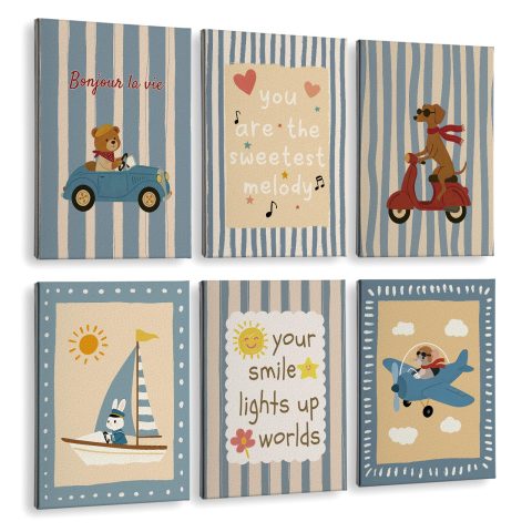 ARPEOTCY Acoustic Art Wall Panels for Nursery, Soundproof Sound Absorbing, Nursery, Kids room, bedroom, 36x32in, Inspirational Watercolor Wall Art, Rainbows religion, Recording Studio, 6pcs
