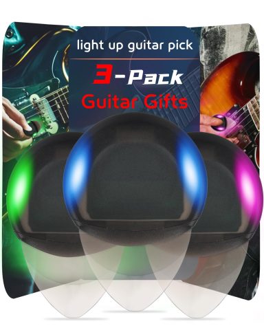 Purple Red LED Light Up Guitar Pick 1 Pack, Gift for Electric Bass Players