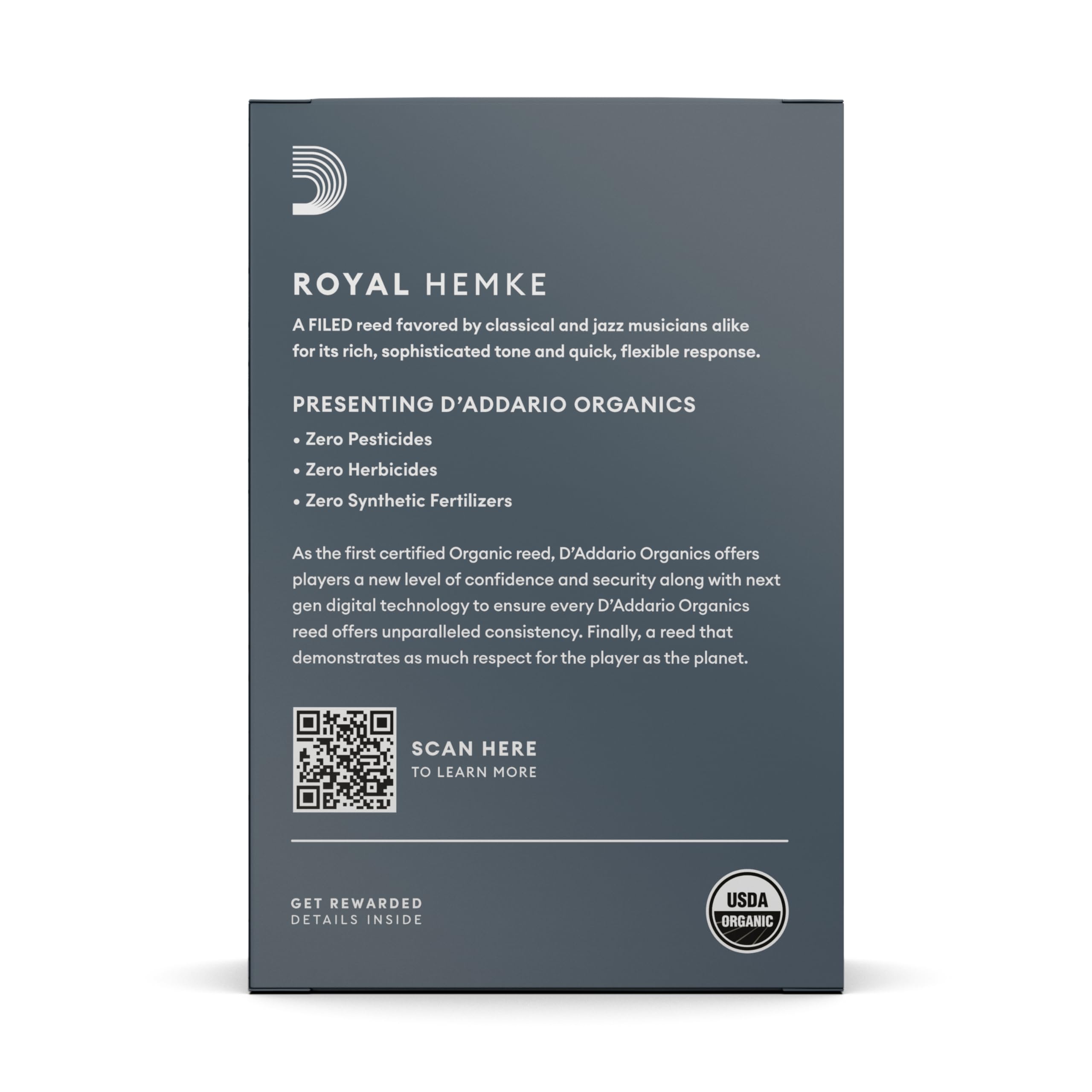 D’Addario RHKP10SSX250 Hemke Organic Soprano Sax Reeds Strength 2.5, 10-Pack