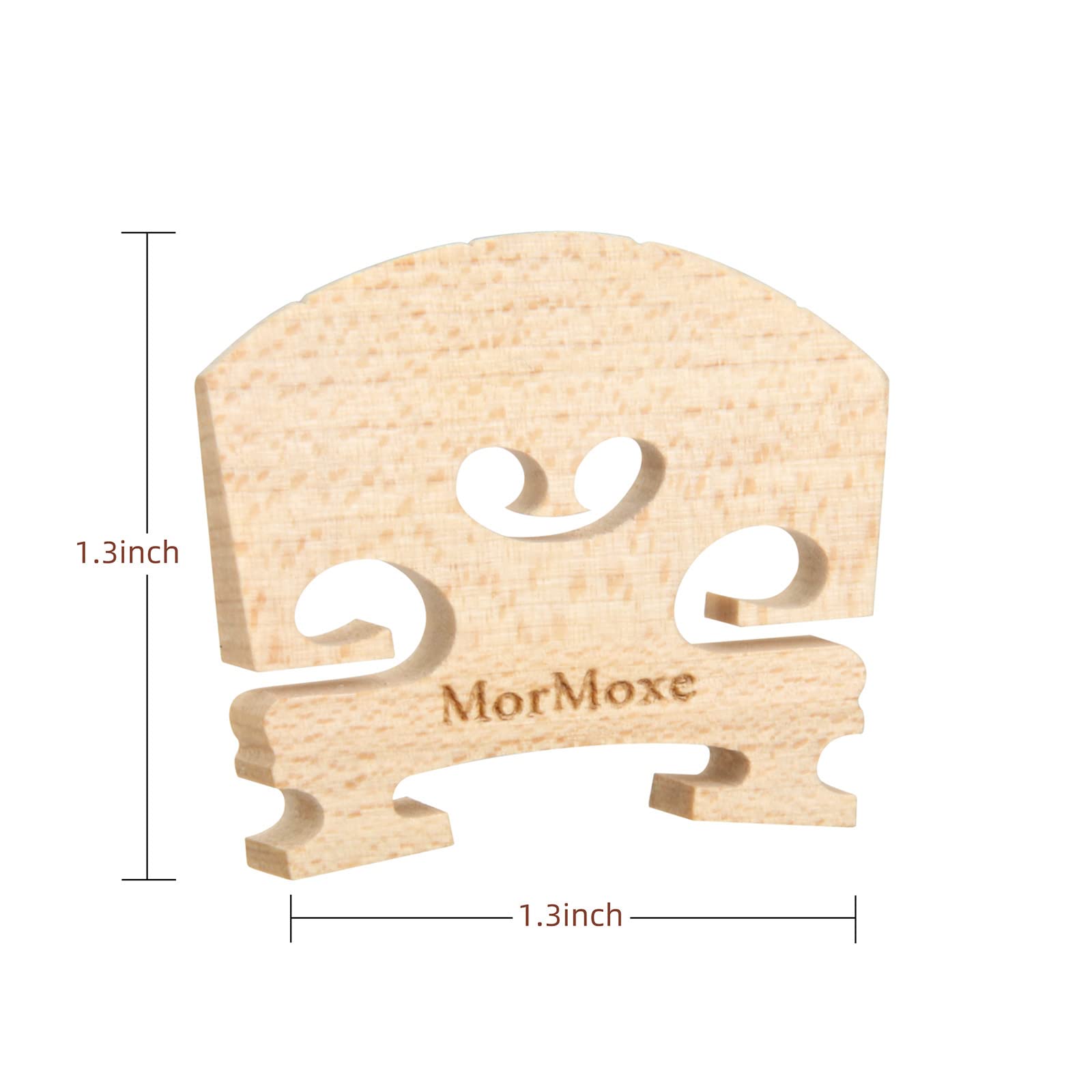 MorMoxe Violin Bridge 1/2 Size – Hand-Carved Maple, Direct Fit, Fully Adjusted String Slots and Feet