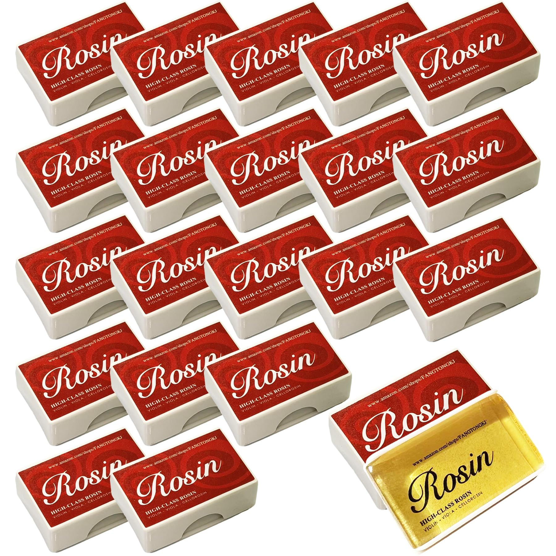 20Pack Rosin,Light Low Dust Violin Rosin for Universal Viola Cello Bows