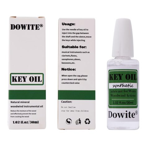 Dowite Synthetic Key Oil for Woodwind Instruments, 30ml (1.02oz) Professional Lubricant for Clarinets, Flutes & Saxophones, Anti-Stick & Long-Lasting Protection, Precision Dropper for Easy Maintenance
