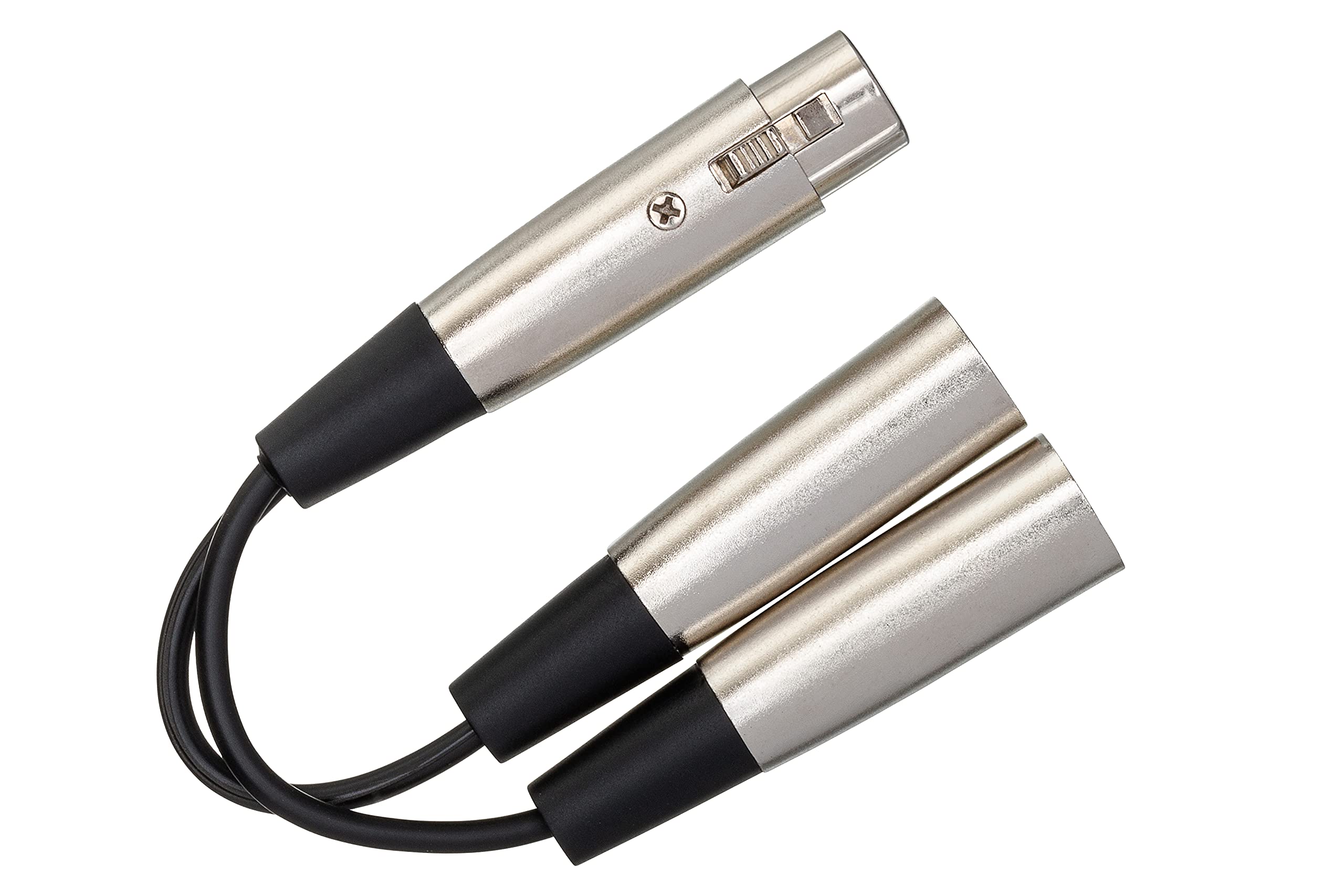 Hosa YXM-121 Y Cable, XLR3F to Dual XLR3M, 6 Inches