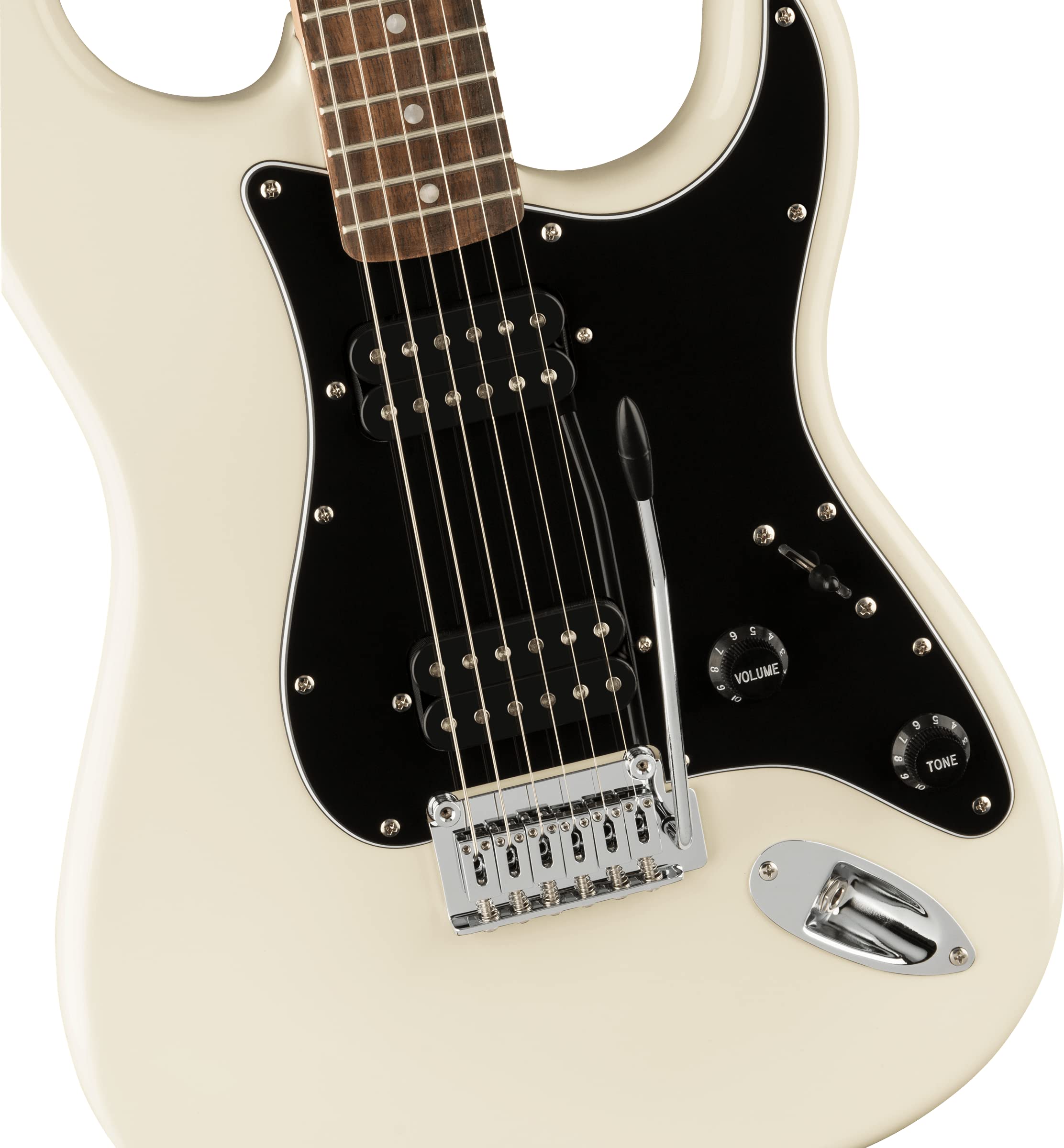 Fender Squier Affinity Series Stratocaster Electric Guitar, Olympic White, Laurel Fingerboard