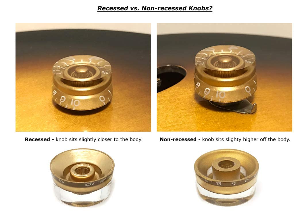 Vintage Forge Amber Speed Knobs Compatible with Epiphone Les Paul SG Electric Guitar (Set of 4) Fits 18 Coarse-Spline Import (Metric) Split Shaft Pots Recessed RS18M-AM4