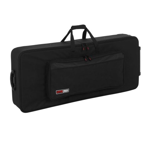 Gator Cases Lightweight Keyboard Case with Pull Handle and Wheels, Fits Standard 61 Note Keyboards and Electric Pianos (GK-61)