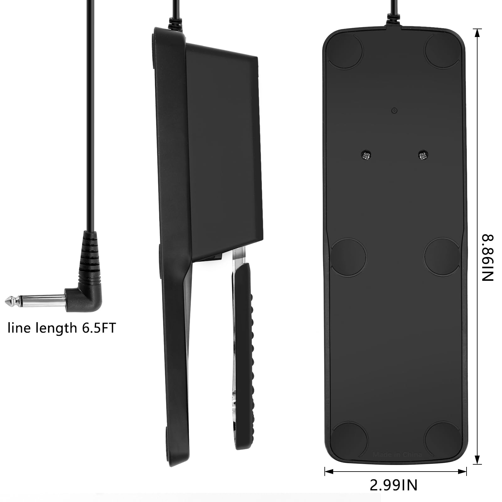 Sustain Pedal Universal for Keyboard, Piano Pedal with Polarity Switch for Digital Piano