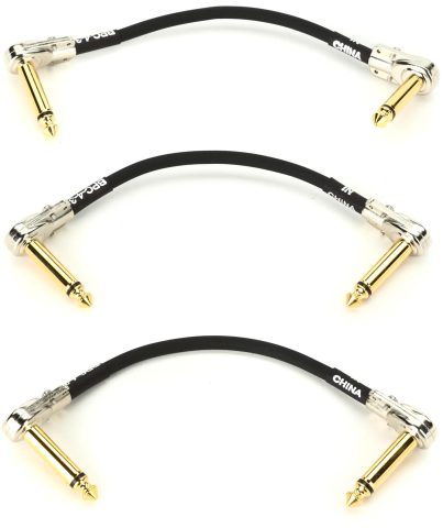 BOSS BPC-4-3 Stage And Studio Patch Cable, Auxiliary – 4 Inches (3 Pack)