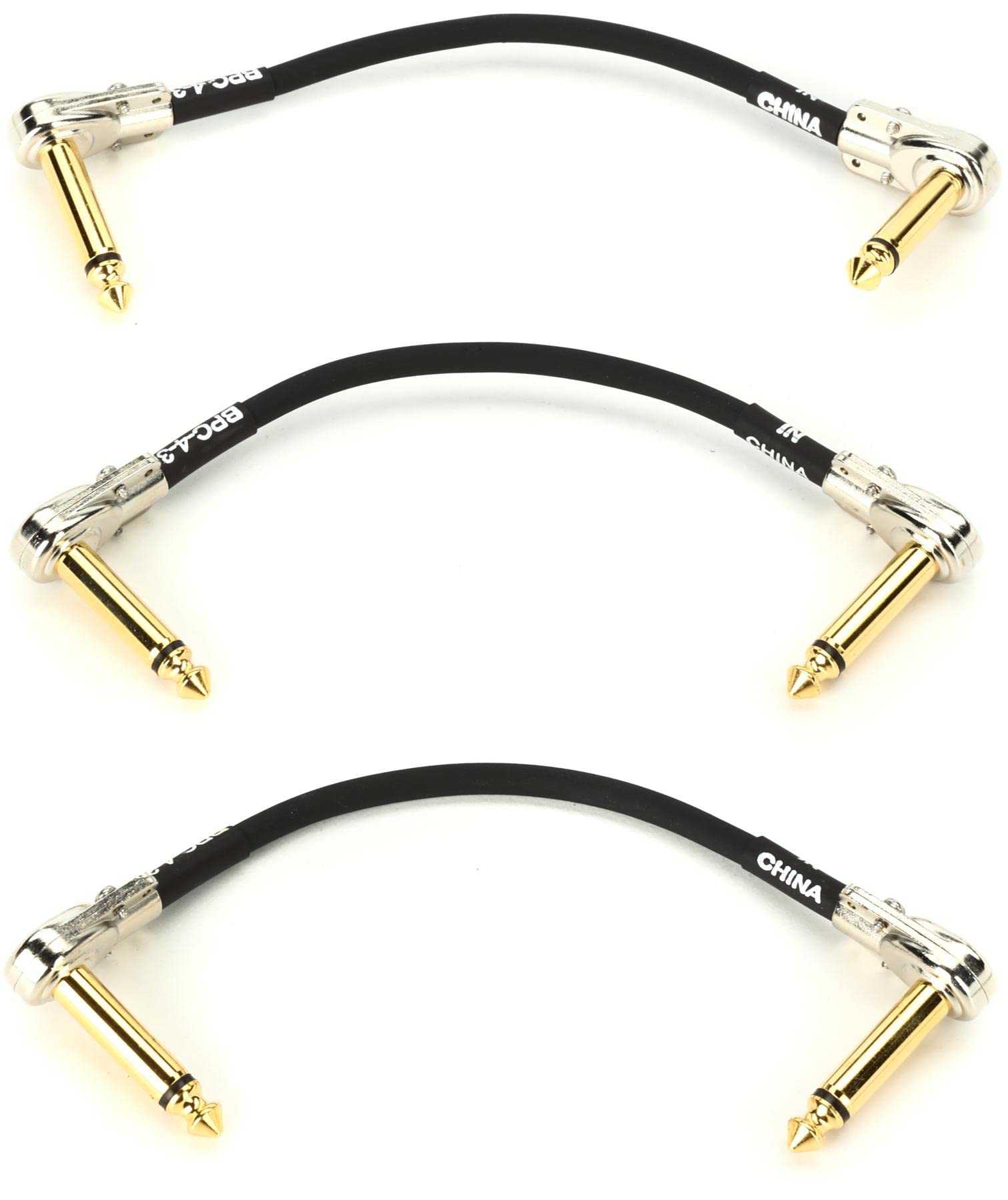 BOSS BPC-4-3 Stage And Studio Patch Cable, Auxiliary – 4 Inches (3 Pack)