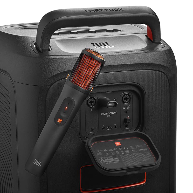 JBL PartyBox 130 Portable Party Speaker Bundle with EasySing Wireless Microphones (Black)