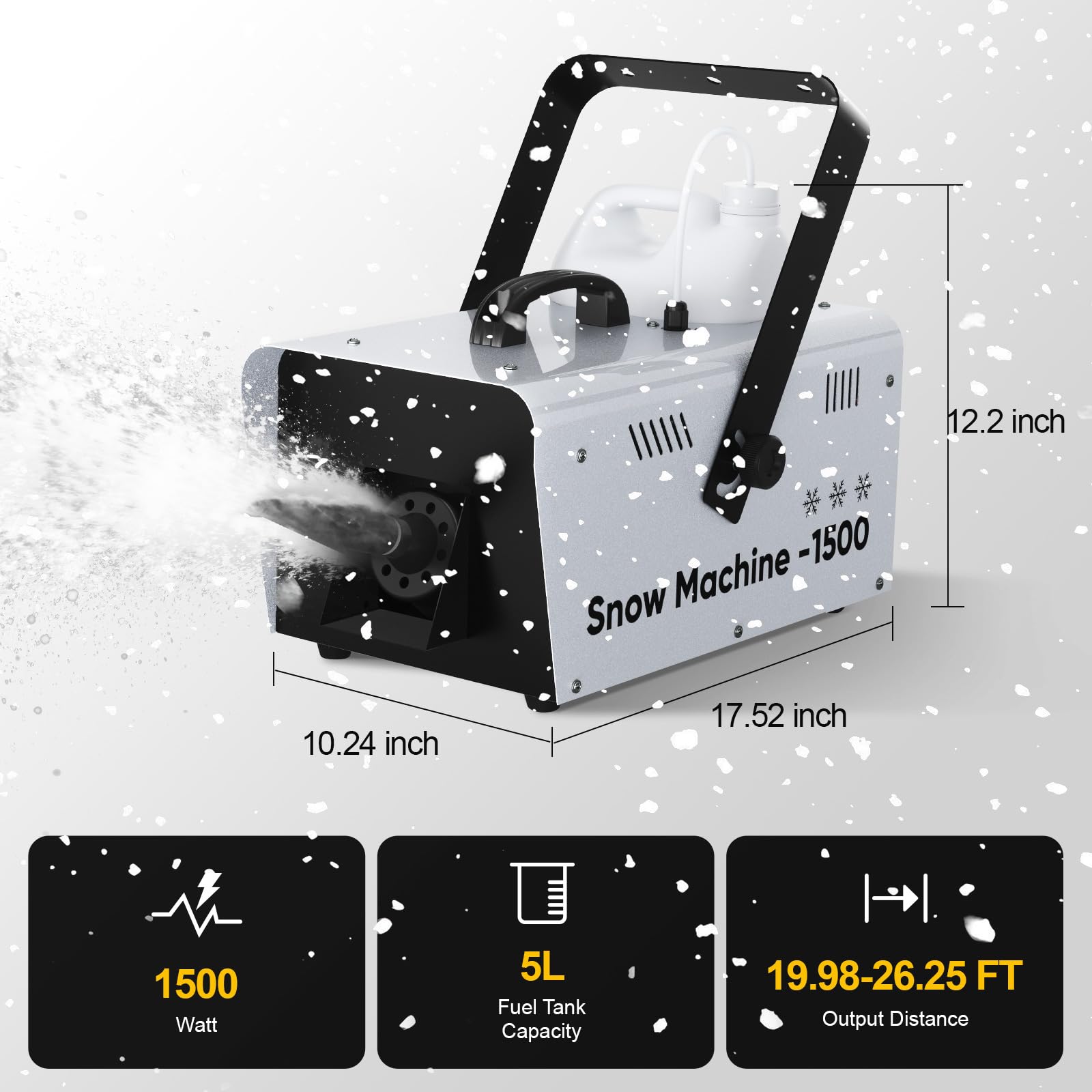 Snow Machine,1500W Snow Maker With Remote Control for Indoor Outdoor
