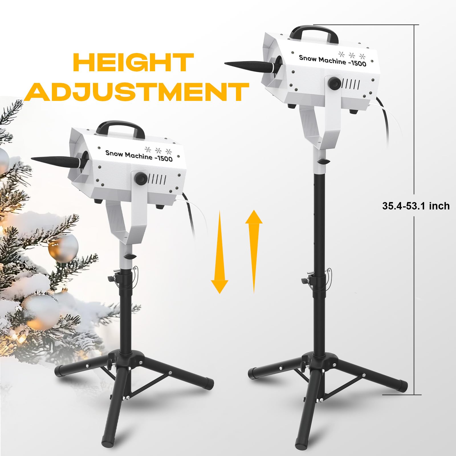 Snow Machine for Party, 1500W Outdoor Snow Maker With LED Remote Control