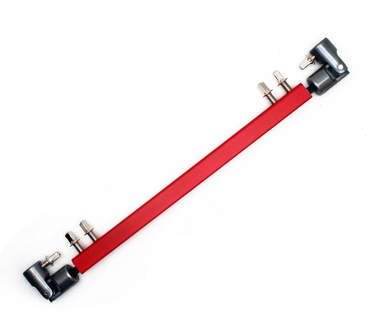 TUOREN Double Kick Drum Pedal Drive Shaft Steel Bass Drum Pedal Linkage Connector Arm for Drum Kit Percussion Instrument Parts (Red)