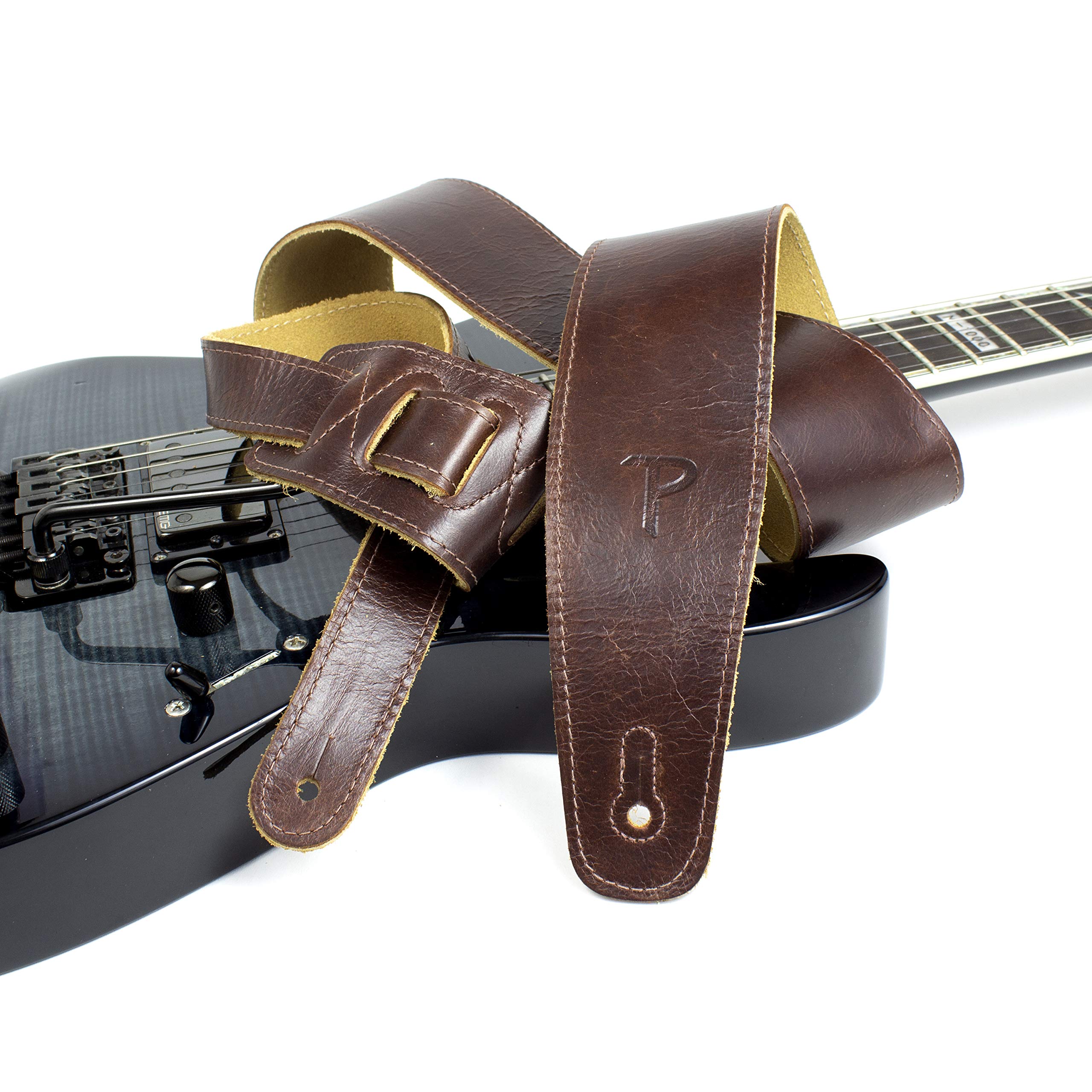 Perri’s Leathers Ltd. – The Africa Collection – Adjustable Strap From 41″ to 56″ for Electric, Acoustic, Bass Guitar – The Africa Collection – Chocolate (AFR25-6875)