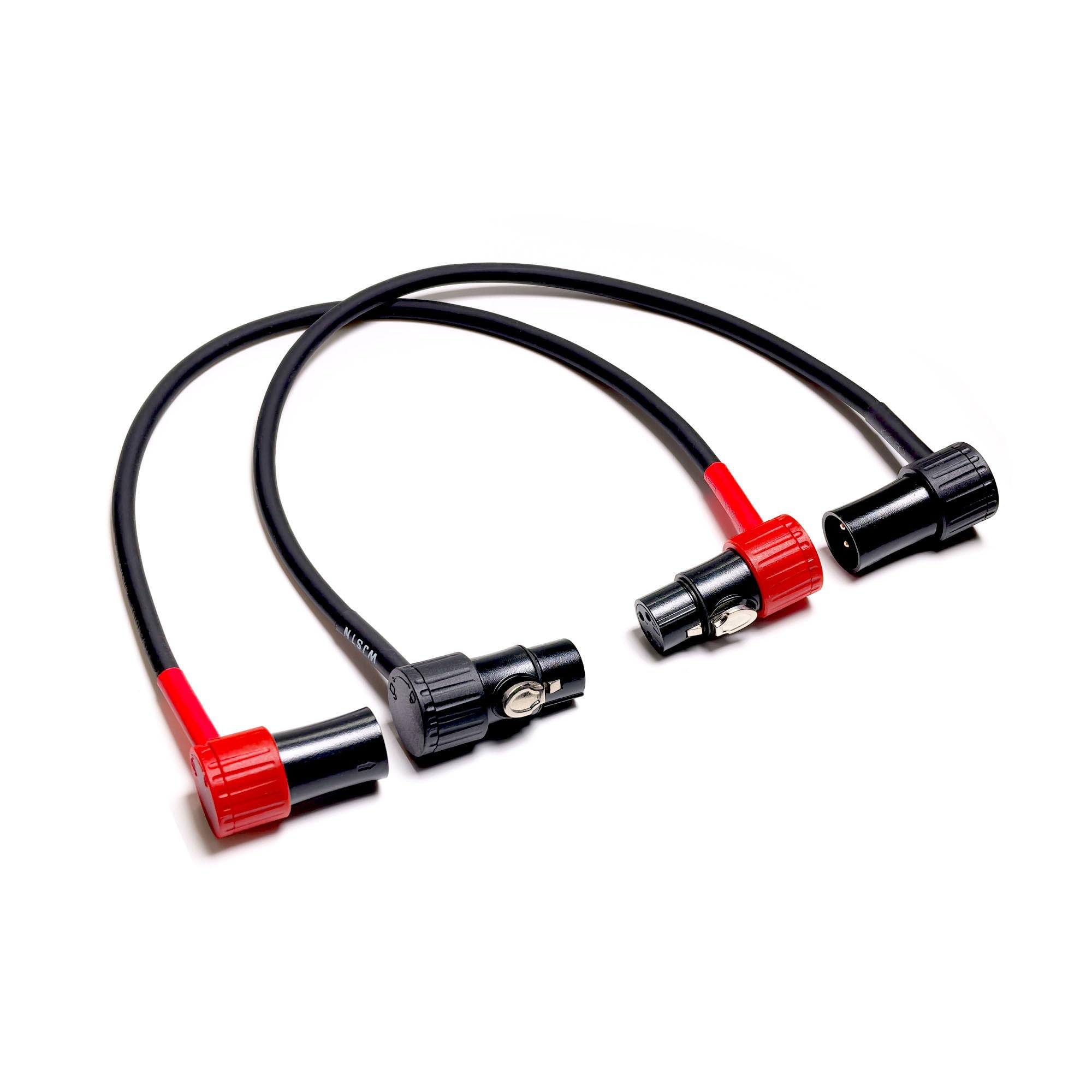 WJSTN 3-Pin Female Right Angle XLR to 3-Pin Male Right Angle XLR Cable 100° Adjustable, Professional Audio Balanced Interconnect for Microphones, Mixers, Speakers -, 2-Pack (3Feet)