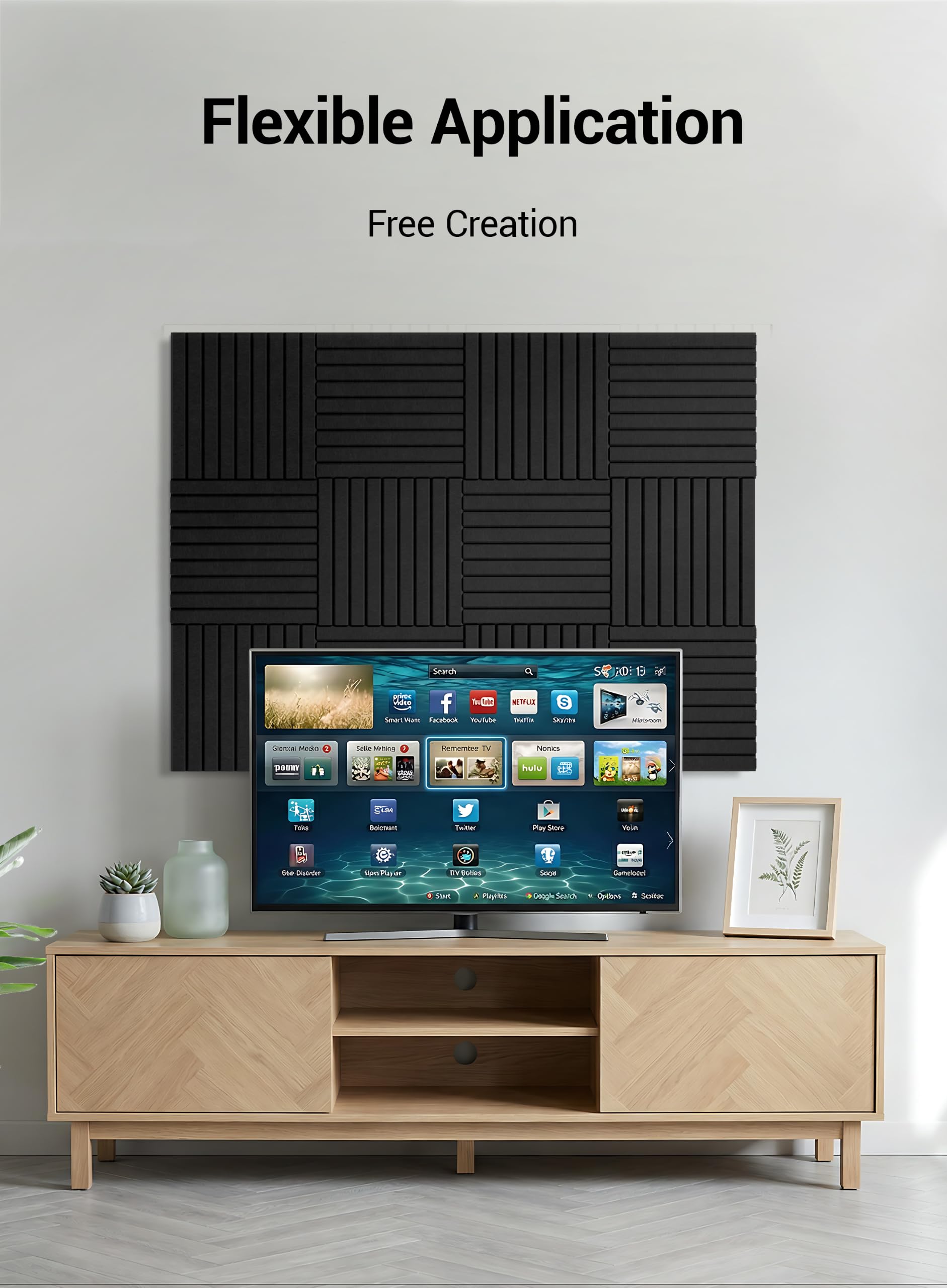 Waister Soundproof Wall Panels, 12‑Pack, 0.47 Inch Thick High Density-Black