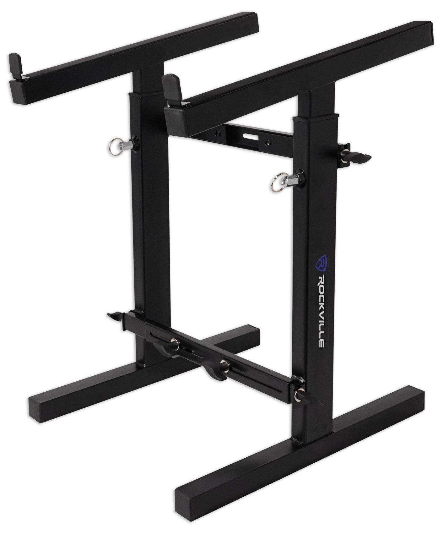 Rockville RXS20 Portable Mixer Stand, Adjustable Height and Width, Black